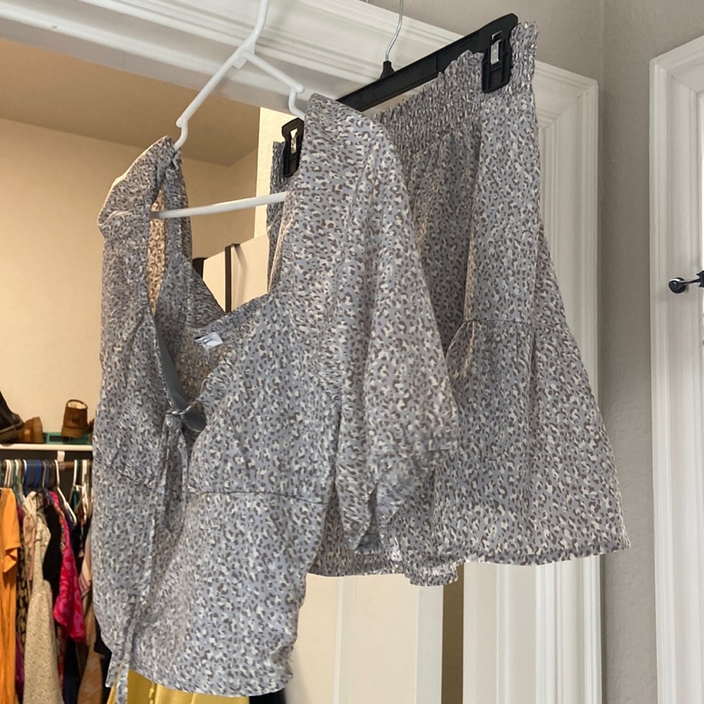 Leopard mini skirt SET